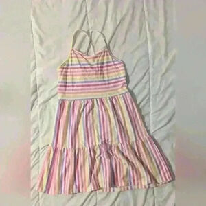 The Children's Place Girls Rainbow Striped Tiered Dress Size  XL 14